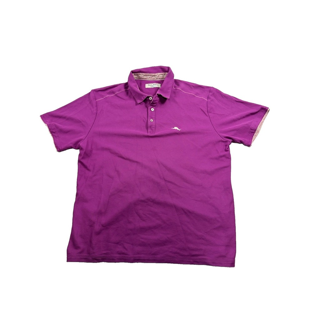 Tommy Bahama Island Zone Shirt Men's Large Polo Short Sleeve Golf Purple Resort